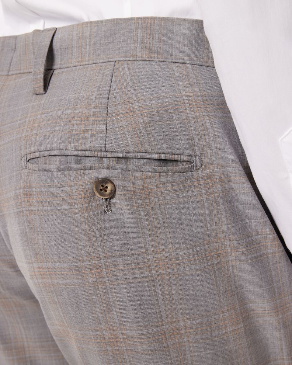 Slim Stretch Wool Blend Tailored Pant, Grey Check, hi-res